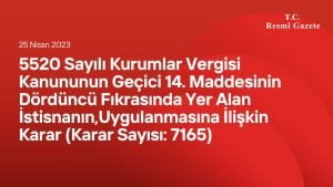 (Karar Sayısı: 7165)