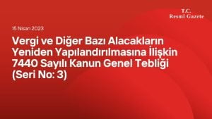 Vergi ve Diğer Bazı Alacakların Yeniden Yapılandırılmasına İlişkin 7440 Sayılı Kanun Genel Tebliği (Seri No: 3)