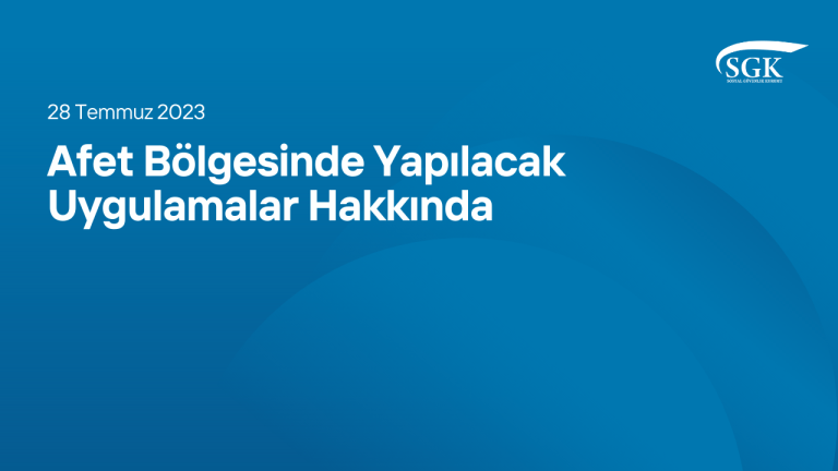 Afet Bölgesinde Yapılacak Uygulamalar Hakkında