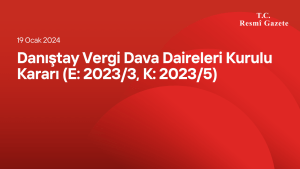 Danıştay Vergi Dava Daireleri Kurulu Kararı (E 20233, K 20235)