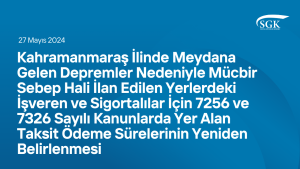 7256 ve 7326 Sayılı Kanunlarda Yer Alan Taksit Ödeme Sürelerinin Yeniden Belirlenmesi