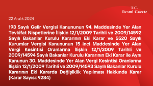 Cumhurbaşkanlığı Kararları Karar Sayısı 9284