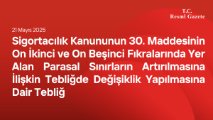 Sigortacılık Kanununun 30 uncu Maddesinin On İkinci ve On Beşinci Fıkralarında Yer Alan Parasal Sınırların Artırılmasına İlişkin Tebliğde Değişiklik Yapılmasına Dair Tebliğ