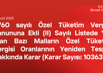 4760 sayılı Özel Tüketim Vergisi Kanununa Ekli (II) Sayılı Listede Yer Alan Bazı Malların Özel Tüketim Vergisi Oranlarının Yeniden Tespiti Hakkında Karar (Karar Sayısı: 10363)
