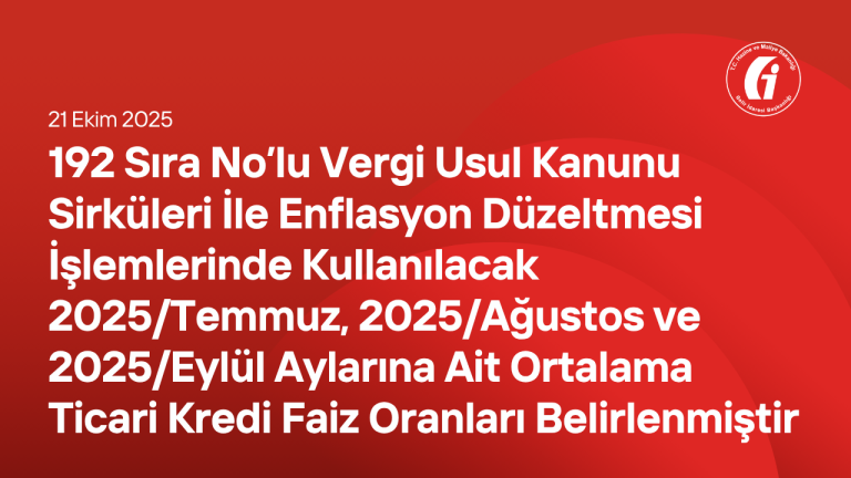 VUK sirküler 192 Enflasyon Düzeltmesi Uygulaması