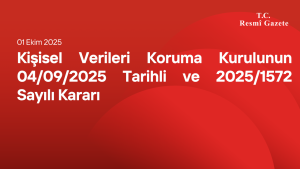 Kişisel Verileri Koruma Kurulunun 04/09/2025 Tarihli ve 2025/1572 Sayılı Kararı