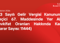193 Sayılı Gelir Vergisi Kanununun Geçici 67 nci Maddesinde Yer Alan Tevkifat Oranları Hakkında Karar (Karar Sayısı: 11444)
