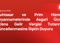 Muhtasar ve Prim Hizmet Beyannamelerinde Asgari Ücret İstisna Gelir Vergisi Tutarının Güncellenmesine İlişkin Duyuru